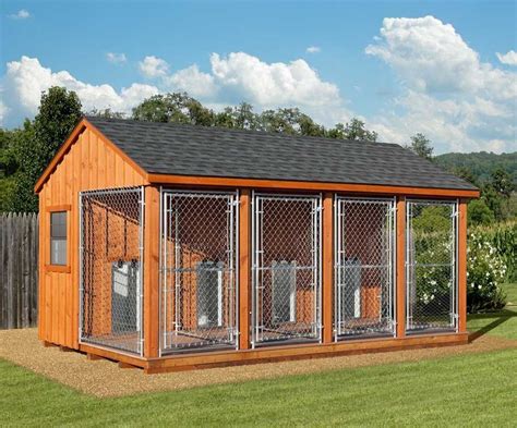 Fully Assembled 10 x 16 Amish Built 4 Run Dog Kennel | Dog houses, Dog ...