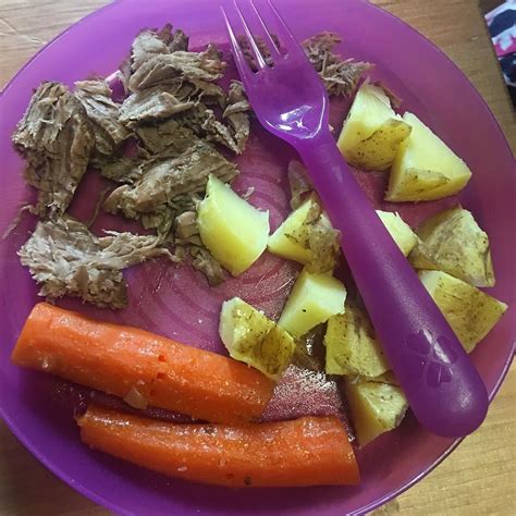 Toddlers plate for pot roast dinner :) by tessa_eatsclean | Roast dinner, Dinner, Pot roast