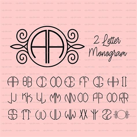 Circle Monogram Two Letter Alphabet Svg | SEMA Data Co-op