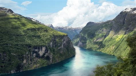 Download wallpaper 1920x1080 fjord, norway, mountains, river, nature, full hd, hdtv, fhd, 1080p ...