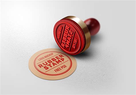 Rubber Stamp Logo Mockup - GraphicsFuel