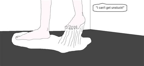 Mary Jane's feet stuck in glue by ChipmunkRaccoonOz on DeviantArt