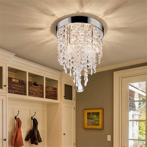 2-Light 8in. Crystal Chandelier Ceiling Light Fixture for Bedroom ...