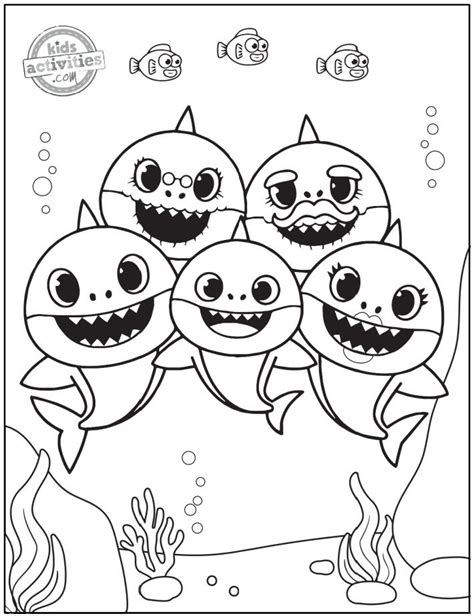 Free Printable Baby Shark Coloring Pages to Download & Print | Shark coloring pages, Coloring ...