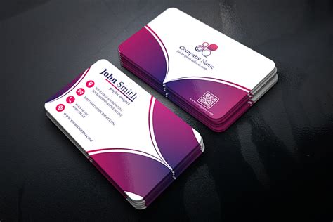 Abstract Business Card Design with 2 different colors (153630) | Business Cards | Design Bundles