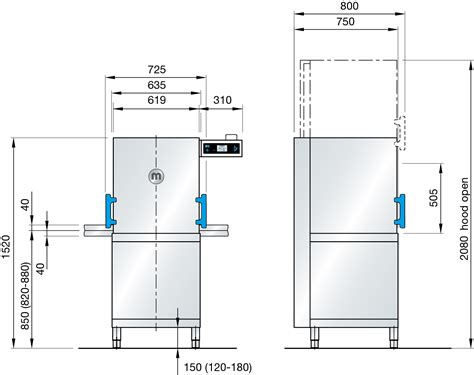 Commercial kitchen dishwasher - Technical data - MEIKO