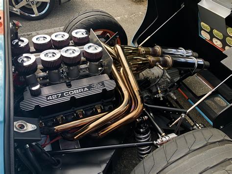 The engine bay of the [1969 Ford GT-40] that was at the local car show : r/Autos