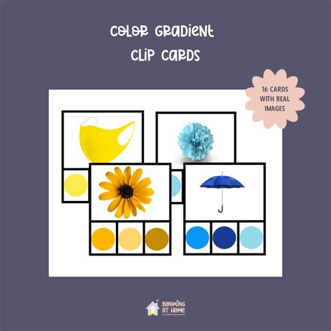 Color Gradient Clip Cards - Blooming At Home