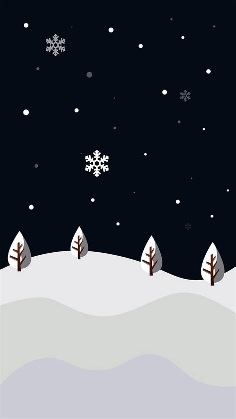 Winter landscape, black, christmas, dark, illustration, landscape ...