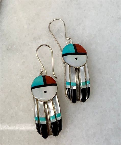 Zuni Jewelry Native American jewelry Zuni inlay earrings | Etsy | Zuni ...