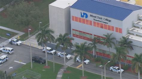 Large police presence gathered at Miami Dade College Homestead...