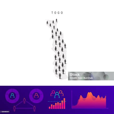 Togo People Map Detailed Vector Silhouette Mixed Crowd Of Men And Women ...