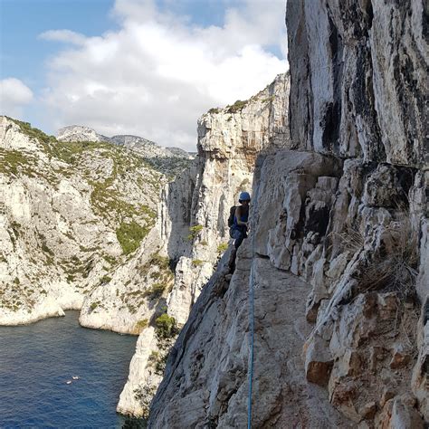 Rock climbing in les Calanques, Marseille. Rock Climbing trip. IFMGA leader