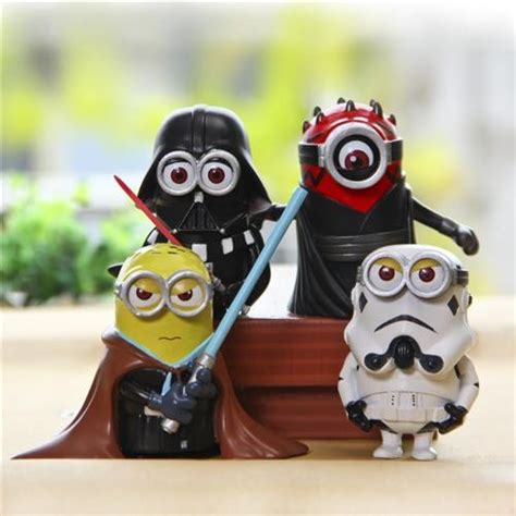 4PCS Star Wars Minions Action Figures Toys