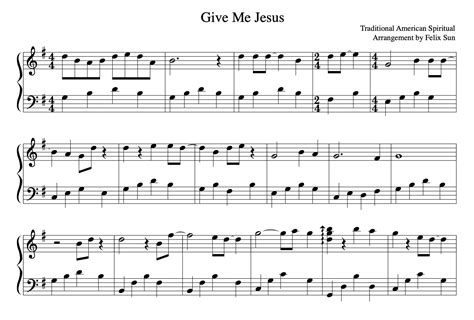 Give Me Jesus Piano Sheet Music Beautiful Traditional American Spiritual Digital Download - Etsy