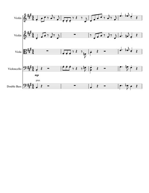 Mii Plaza Theme for String Orchestra Sheet music for Violin, Cello, Viola, Contrabass (String ...