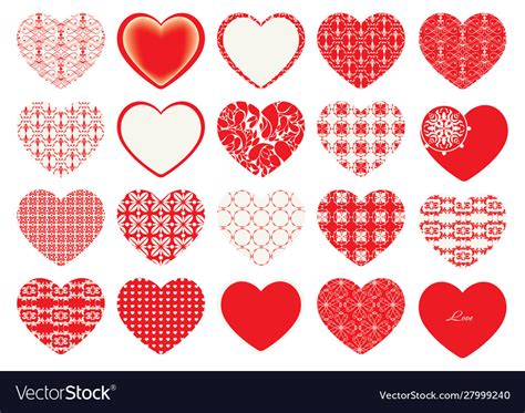 Valentines day decorative hearts Royalty Free Vector Image