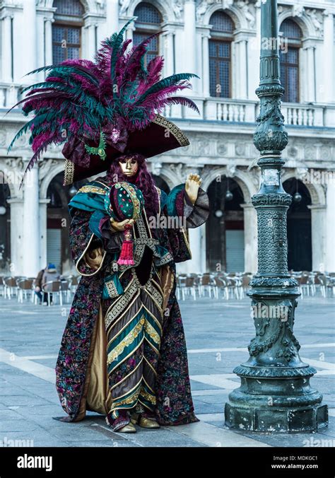 Venice Carnival, costumes, masks, masked ball, February, Piazza San Marco, St Mark's Square ...