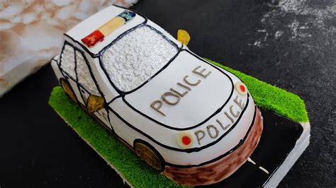 How To Make A Cake | Police Car Cake Recipes | Car Cake Cutting - YouTube