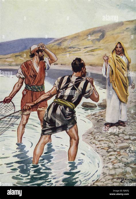 Jesus calls the fisherman Simon Peter and Andrew to become his Stock Photo: 97621234 - Alamy