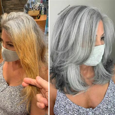 Instead Of Covering Grey Roots, This Hair Colorist Makes Clients ...