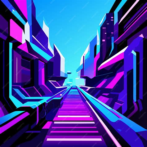 Premium Vector | Flat futuristic night city background