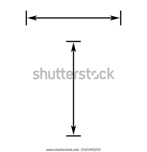 Long Double Arrow Vector Drawing Size Stock Vector (Royalty Free ...