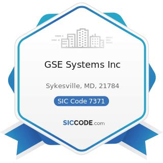 GSE Systems Inc - ZIP 21784, NAICS 541511, SIC 7371