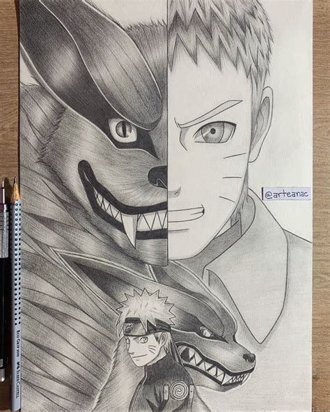 Naruto & Kurama🦊 ️ by @arteanac in 2021 | Naruto sketch drawing, Naruto uzumaki art, Naruto drawings