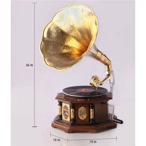 Wood And Brass Brown Gramophone Record Player at Rs 3500/piece in ...