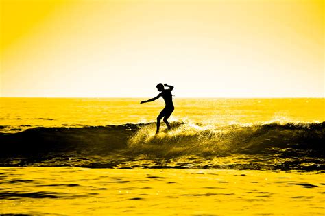 Sunset Surf Art in Yellow Tones - Canvas Prints Australia