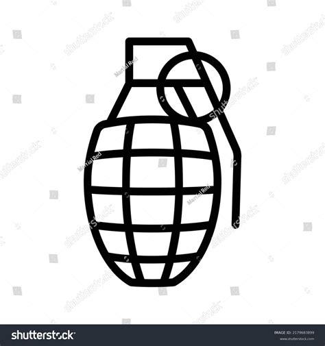 Hand Grenade Fragmentation Grenade Line Art Stock Vector (Royalty Free ...