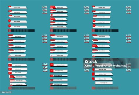 Lower Third Template Set Of Tv Banners And Bars For News And Sport ...