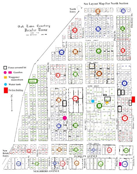 Oaklawn Cemetery Layout Maps, Wise County TX