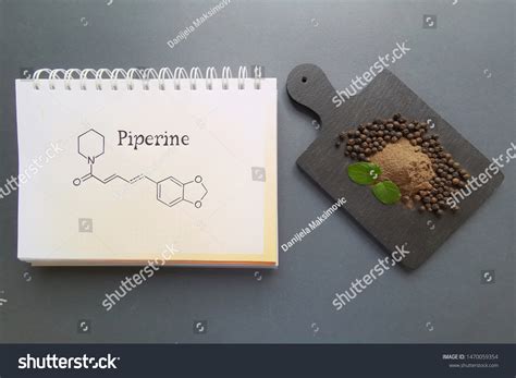 Structural Chemical Formula Piperine Molecule Ground Stock Photo ...