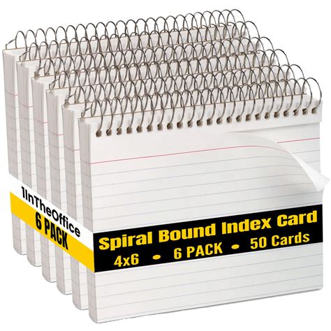 Snapklik.com : 1InTheOffice 4x6 Spiral Bound Index Cards