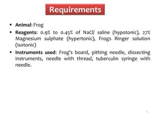 Expt. 7 Effect of saline purgative on frog intestine | PPT | Free Download