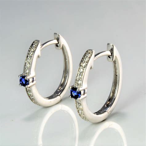 Diamond & Sapphire Huggie Earrings | 0.11 ctw | – 100 Ways