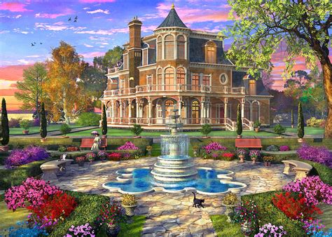 Victorian Mansion Grounds Painting by MGL Meiklejohn Graphics Licensing ...