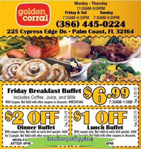 Printable Coupons 2020: Golden Corral Coupons