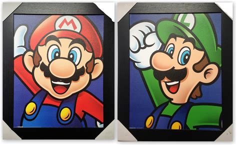 Nintendo Mario and Luigi Frame Wall Art Paintings | Property Room