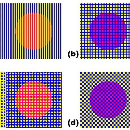 Colour illusion by assimilation and contrast. In each panel, the left... | Download Scientific ...