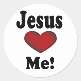 Jesus Loves Me Round Stickers