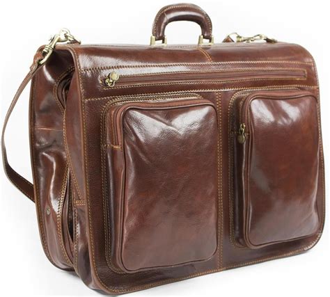 Genuine Italian Leather Cabin Suit Garment Bag Case - Rivello Leather