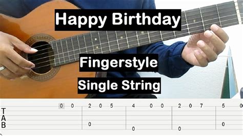 Happy Birthday Guitar Tutorial Fingerstyle Single String "Easy" Guitar ...