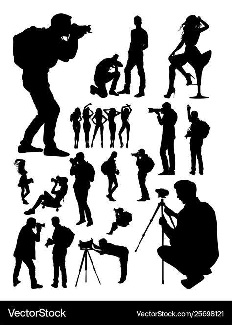 Silhouette photographer Royalty Free Vector Image