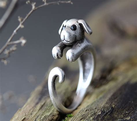 Puppy Ring Unique Retro Burnished Animal Dog Ring Jewelry Adjustable Gift Idea | eBay in 2021 ...