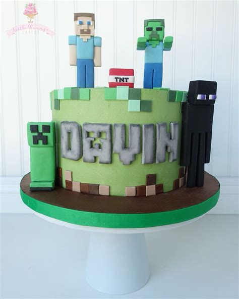 Minecraft cake with Steve, creeper, enderman, and zombie | Mindcraft ...