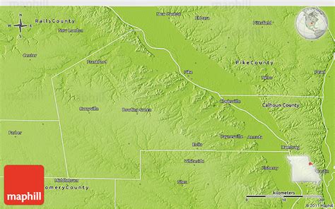 Physical 3D Map of Pike County