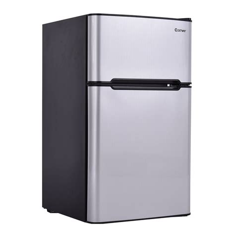 Stainless Steel Refrigerator Small Freezer Cooler Fridge Compact 3.2 cu ft. Unit - Walmart.com ...